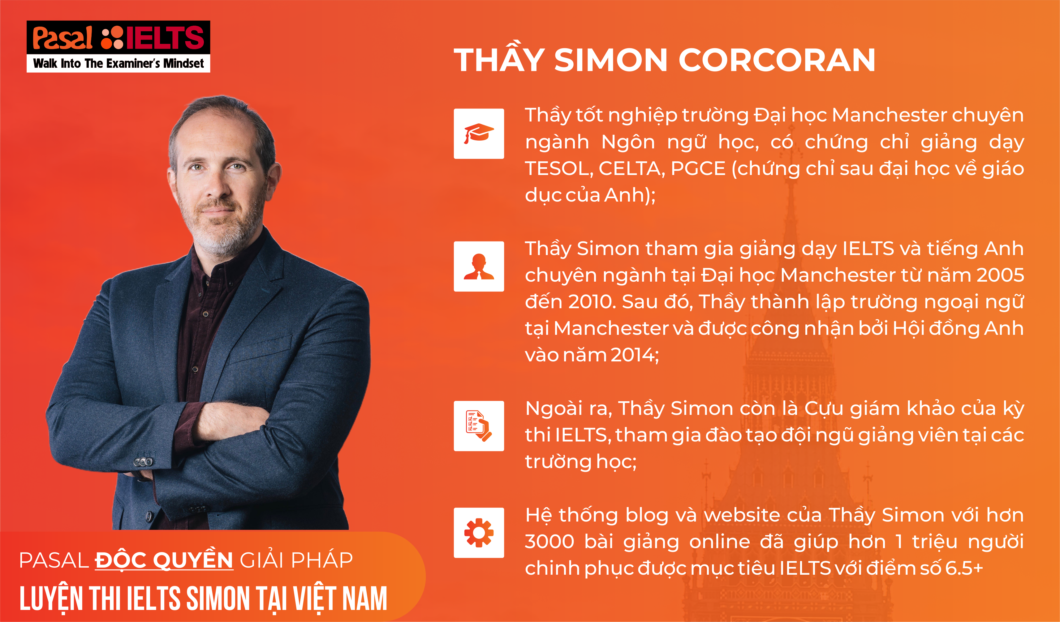 Thầy Simon Corcoran - chuyên gia huấn luyện IELTS hàng đầu thế giới Thầy Simon Corcoran - chuyên gia huấn luyện IELTS hàng đầu thế giới