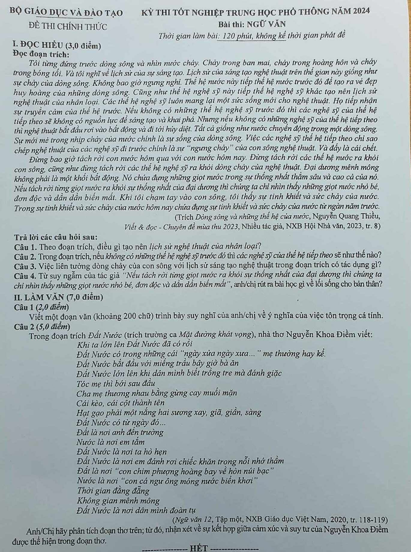 đề thi Văn tốt nghiệp THPT, sáng 27/ đề thi Văn tốt nghiệp THPT, sáng 27/