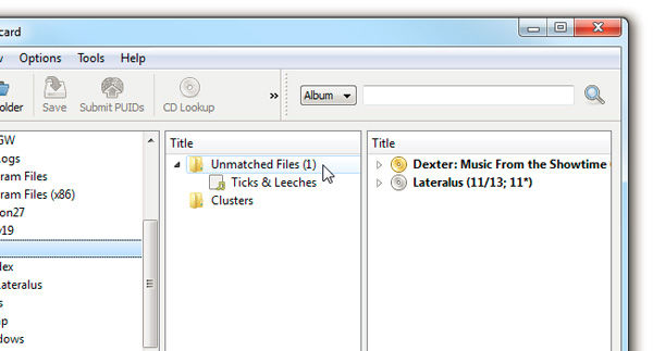 musicbrainz picard unmatched files