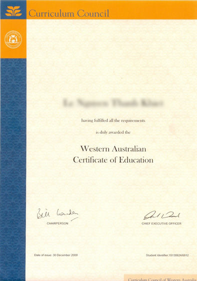 THÔNG TIN VỀ BẰNG WACE (Tú tài Úc)