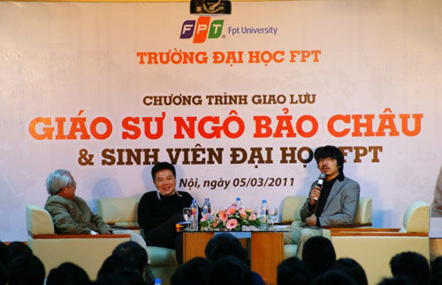Giáo sư Ngô Bảo Châu giao lưu với sinh viên Đại học FPT.